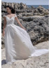 Cap Sleeves Ivory 3D Lace Tulle Gorgeous Wedding Dress